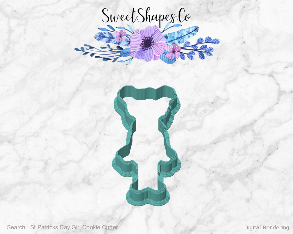 St Patricks Day Girl Cookie Cutter — front view