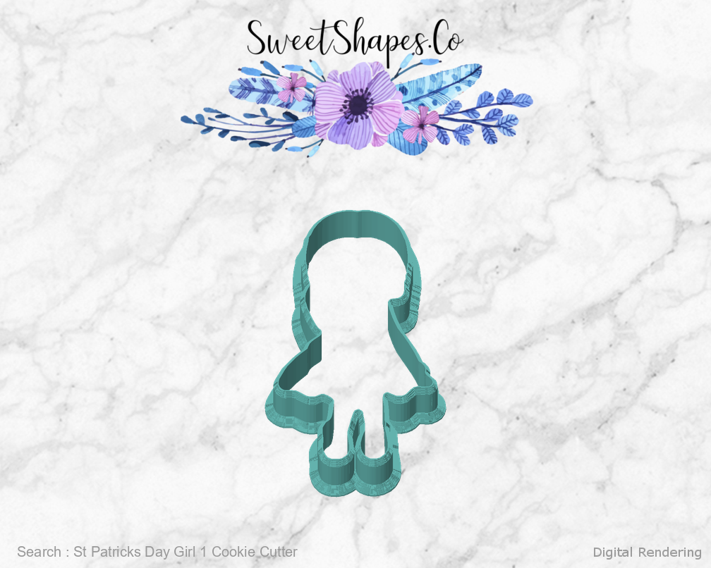 St Patricks Day Girl 1 Cookie Cutter — front view