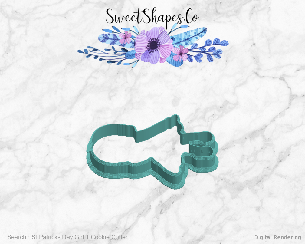 St Patricks Day Girl 1 Cookie Cutter — left view