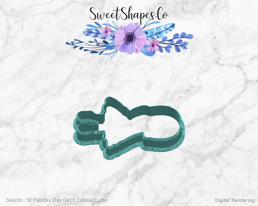 St Patricks Day Girl 1 Cookie Cutter — right view