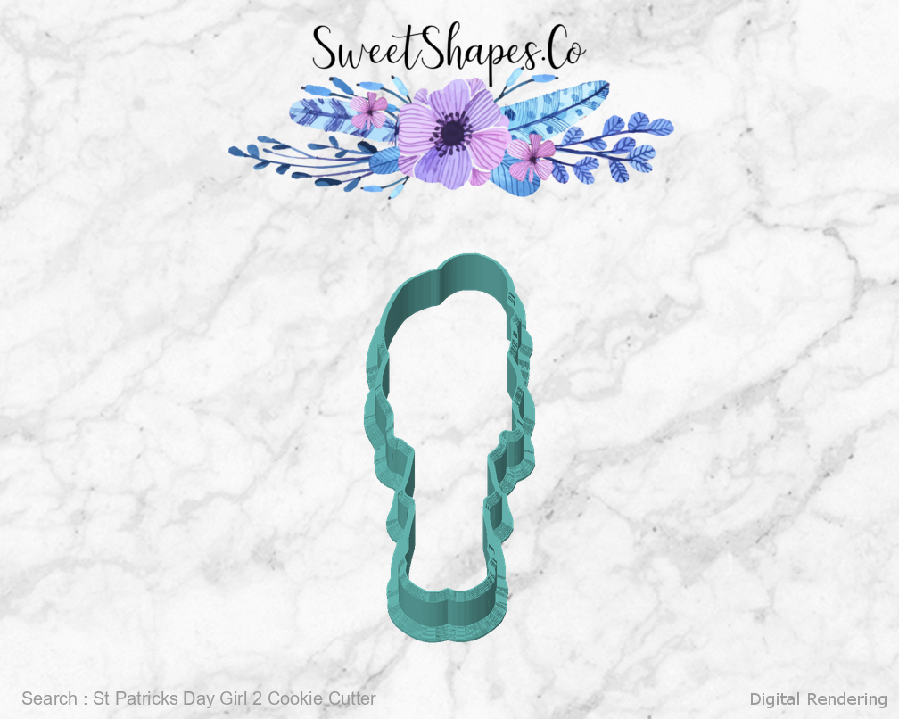 St Patricks Day Girl 2 Cookie Cutter — front view