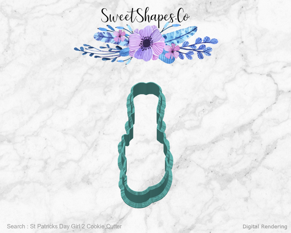 St Patricks Day Girl 2 Cookie Cutter — back view