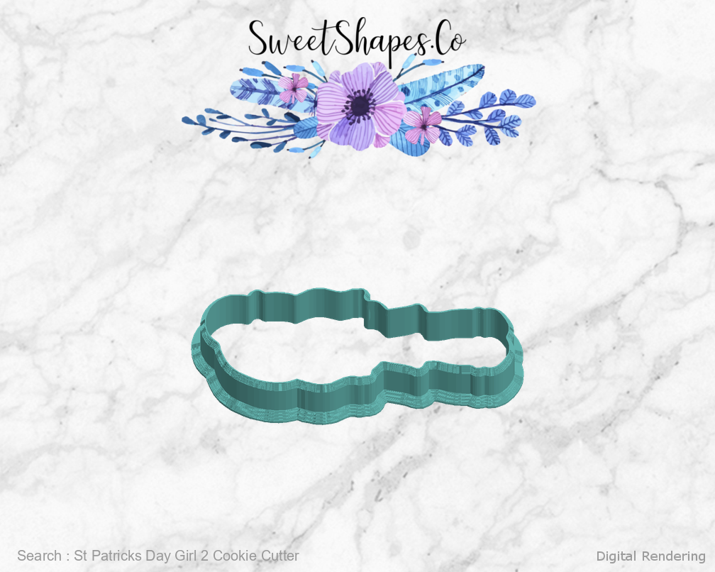 St Patricks Day Girl 2 Cookie Cutter — left view