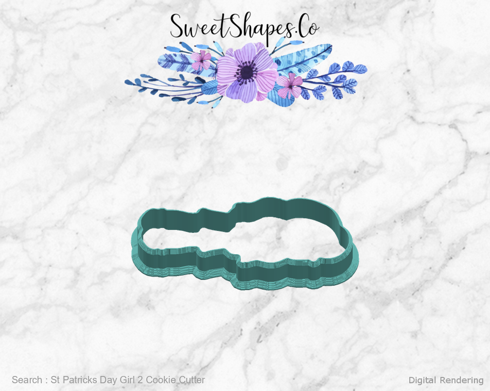 St Patricks Day Girl 2 Cookie Cutter — right view