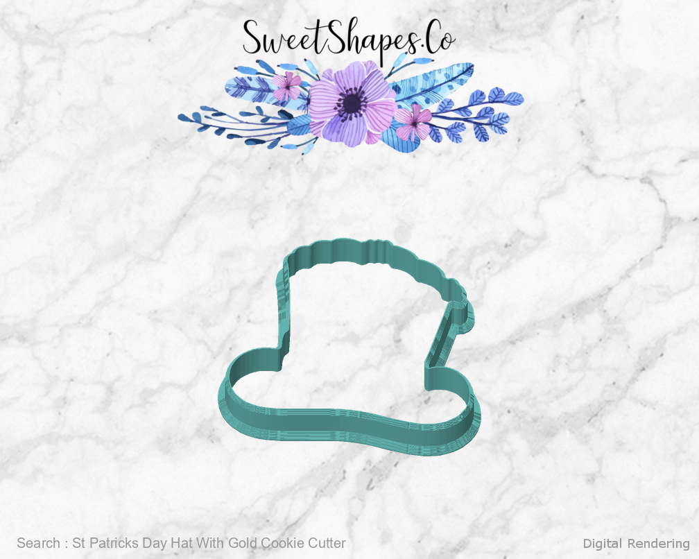 St Patricks Day Hat With Gold Cookie Cutter — front view