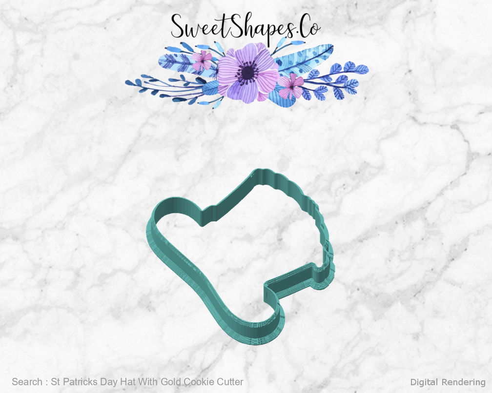 St Patricks Day Hat With Gold Cookie Cutter — angled front view
