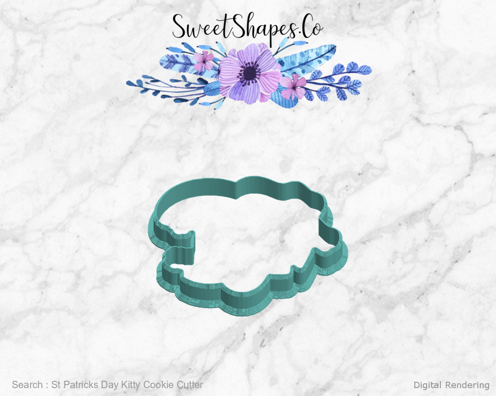 St Patricks Day Kitty Cookie Cutter — left view