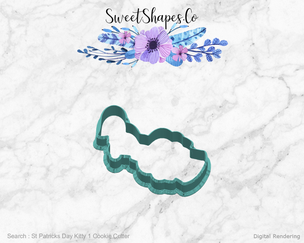 St Patricks Day Kitty 1 Cookie Cutter — right view