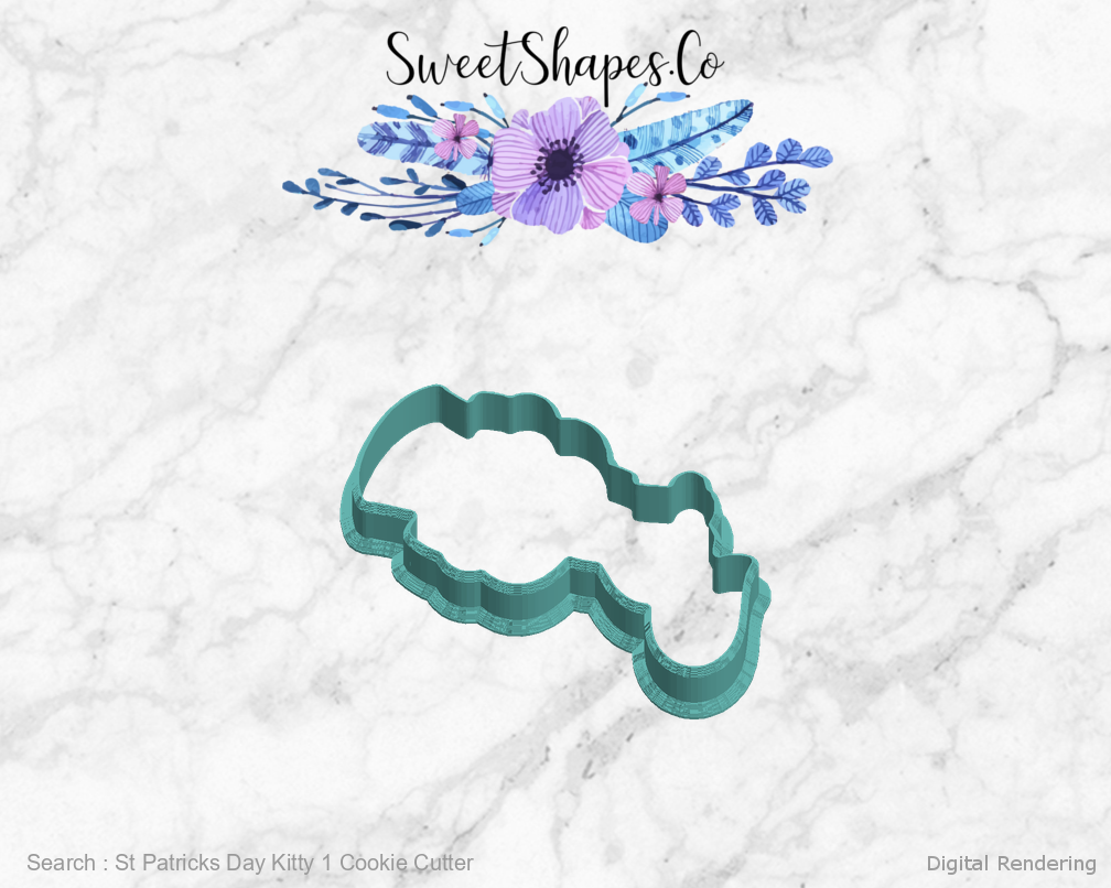 St Patricks Day Kitty 1 Cookie Cutter — left view