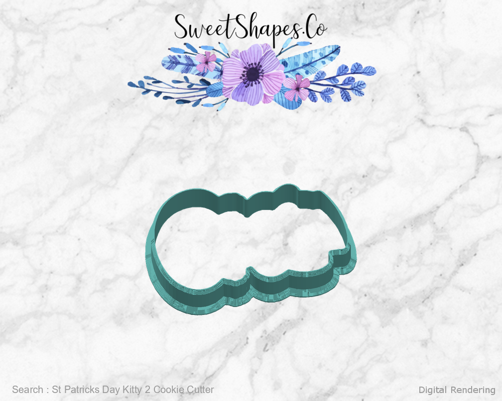 St Patricks Day Kitty 2 Cookie Cutter — right view