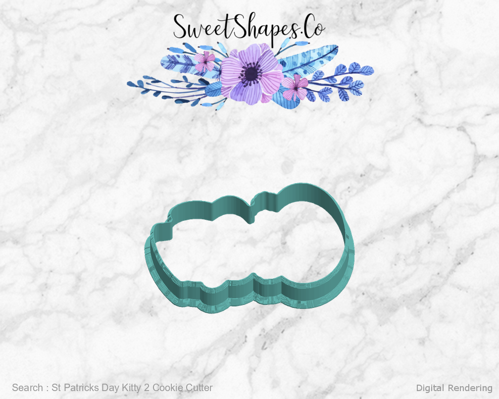 St Patricks Day Kitty 2 Cookie Cutter — left view