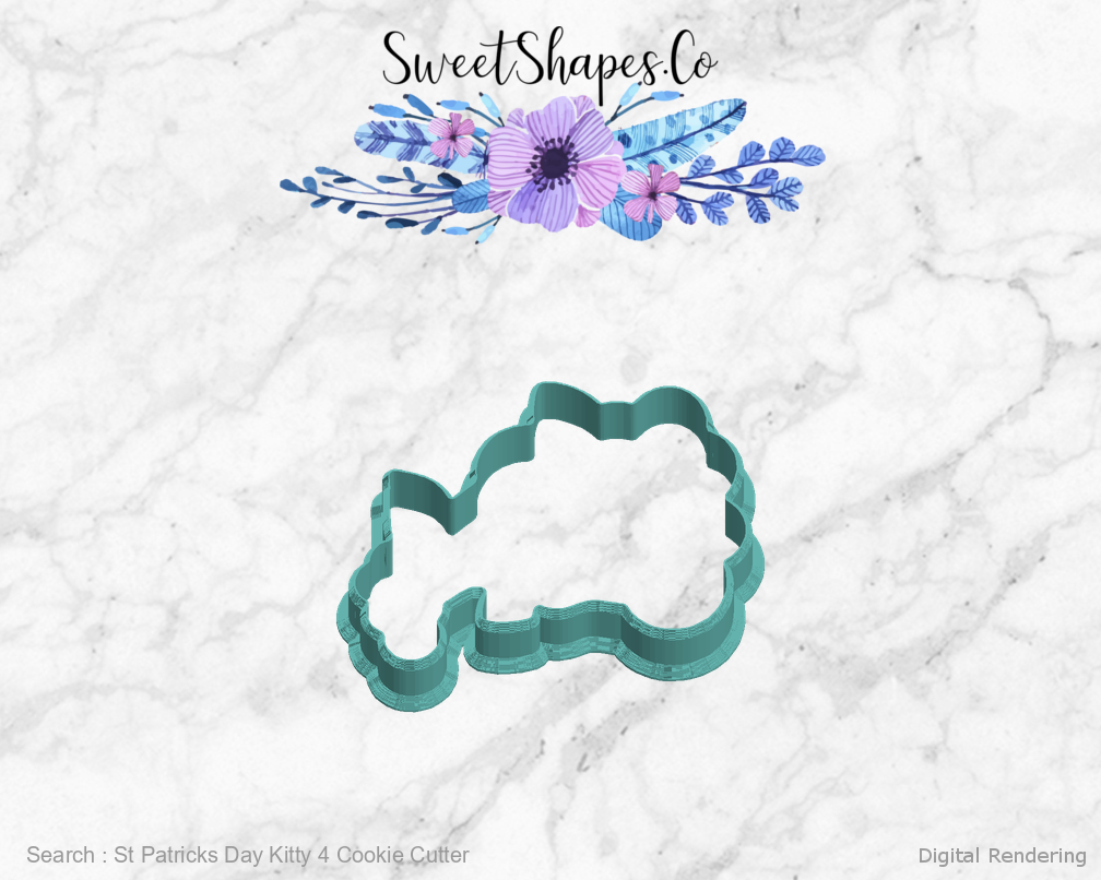 St Patricks Day Kitty 4 Cookie Cutter — left view
