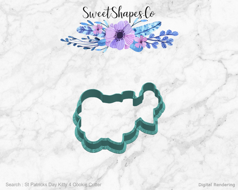 St Patricks Day Kitty 4 Cookie Cutter — right view