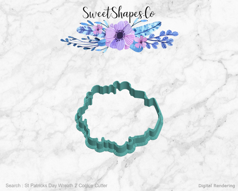 St Patricks Day Wreath 2 Cookie Cutter — left view