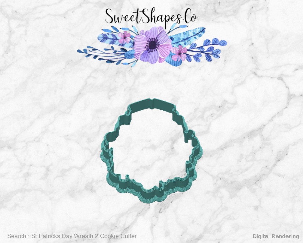 St Patricks Day Wreath 2 Cookie Cutter — back view