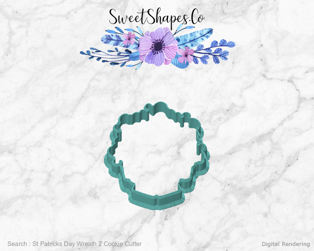 St Patricks Day Wreath 2 Cookie Cutter — front view
