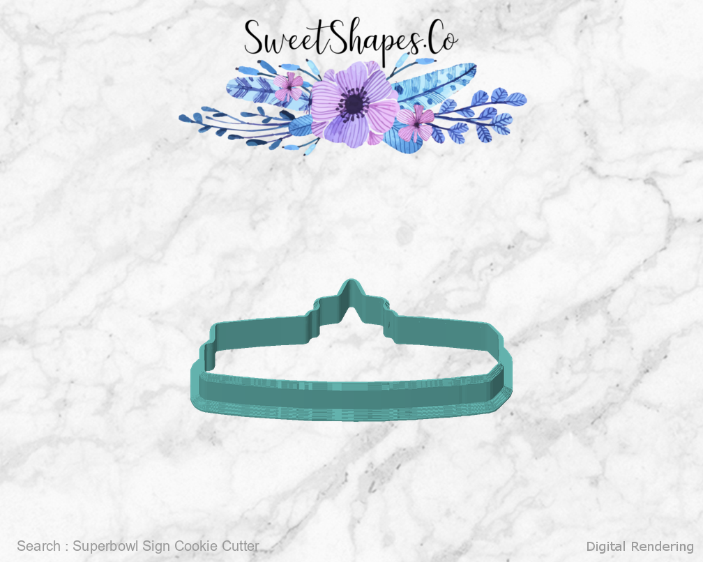 Superbowl Sign Cookie Cutter — front view