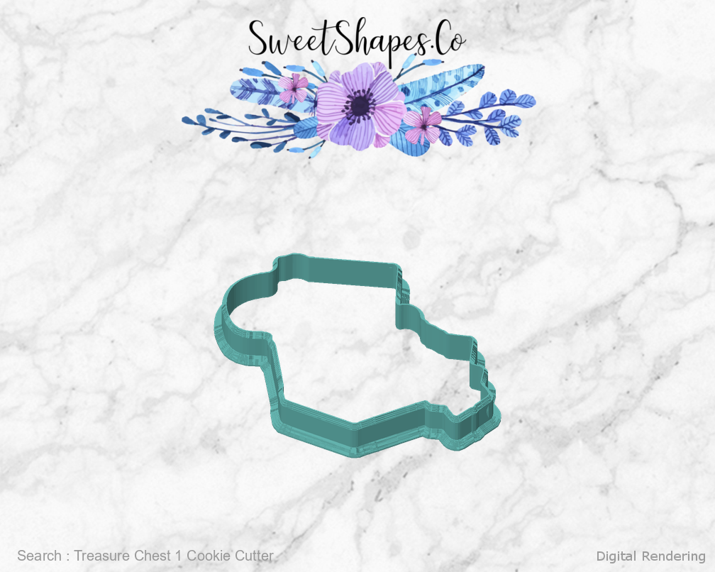 Treasure Chest 1 Cookie Cutter — front view