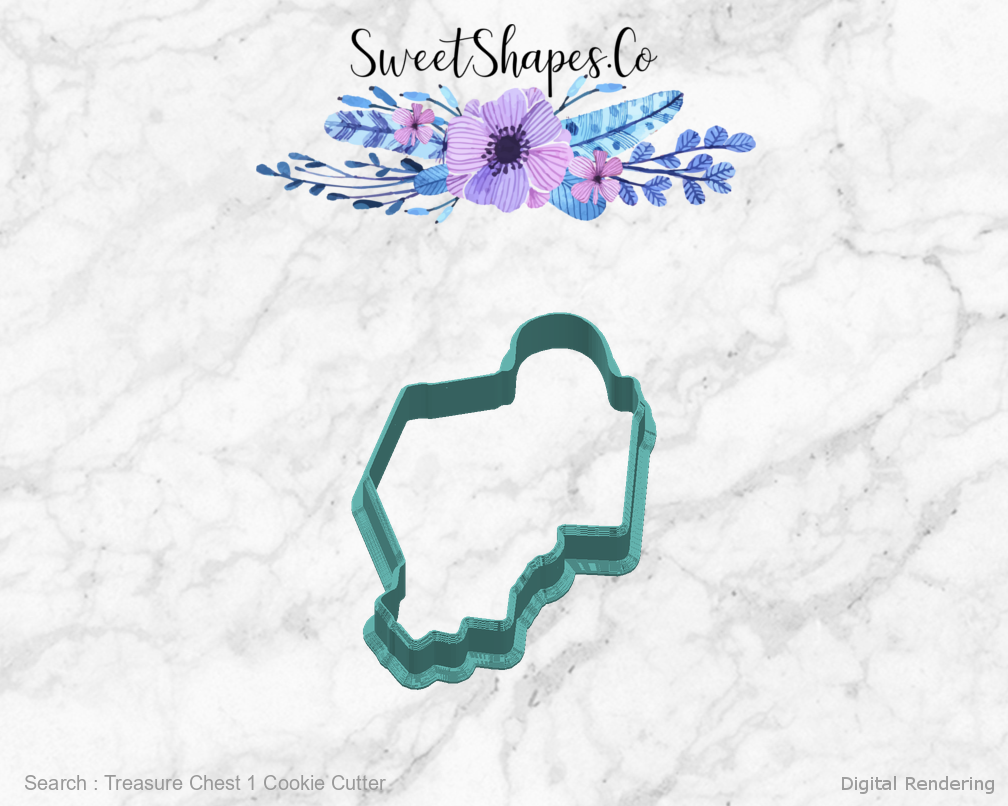 Treasure Chest 1 Cookie Cutter — right view