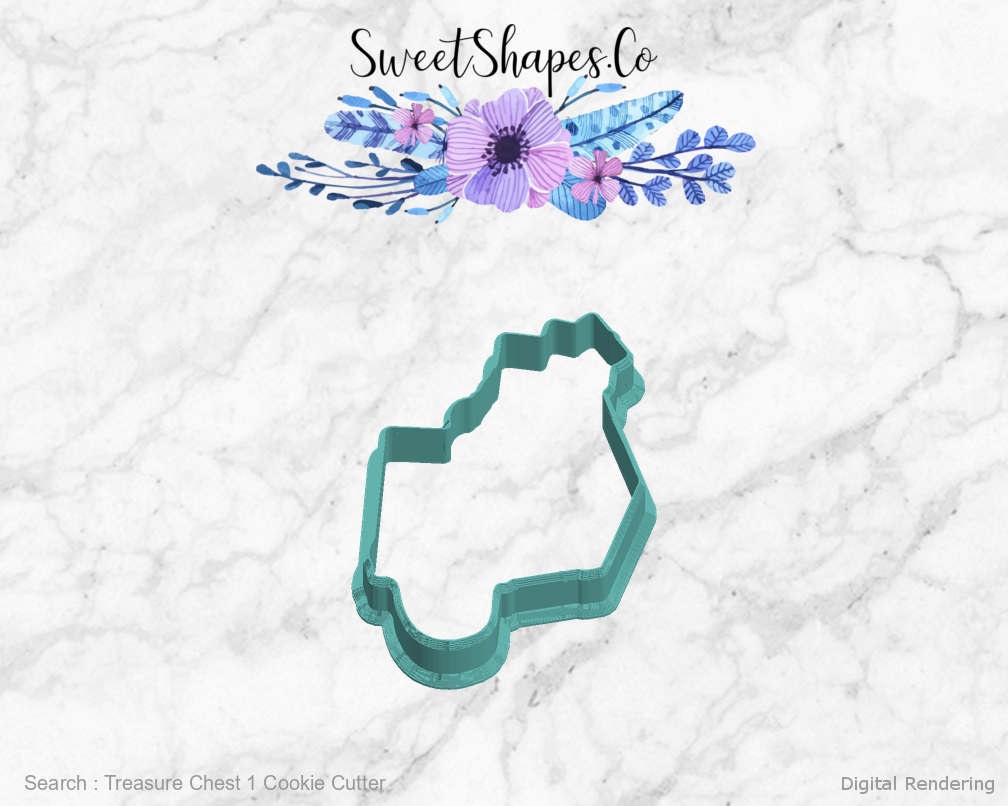 Treasure Chest 1 Cookie Cutter — left view