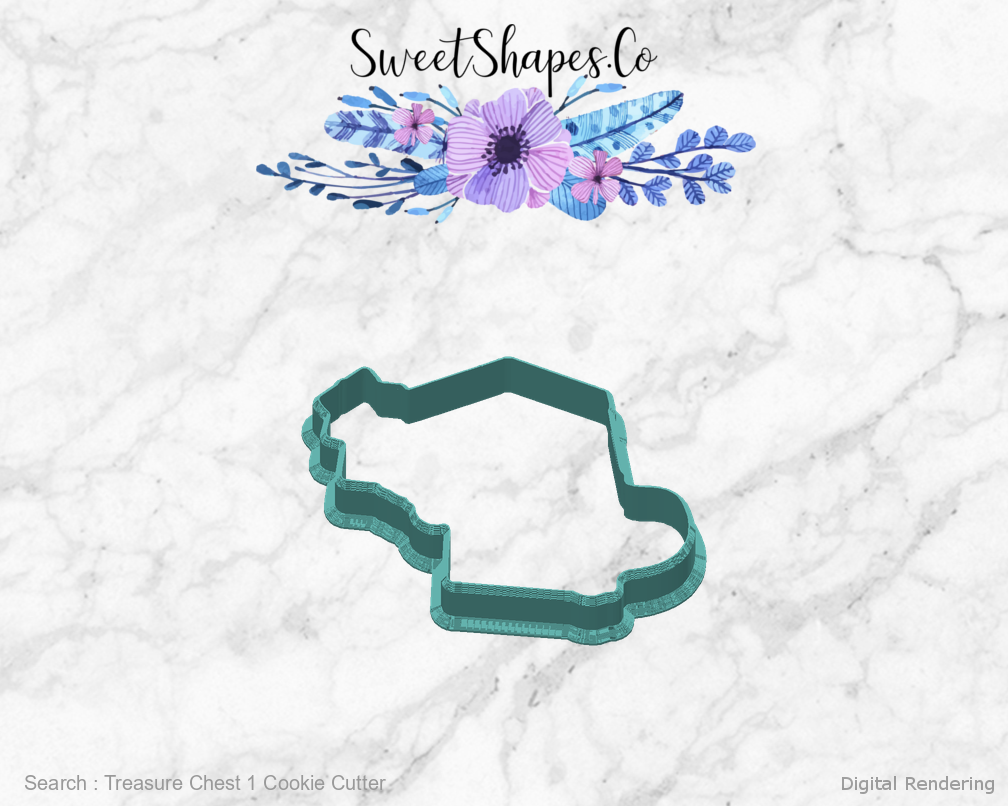 Treasure Chest 1 Cookie Cutter — back view
