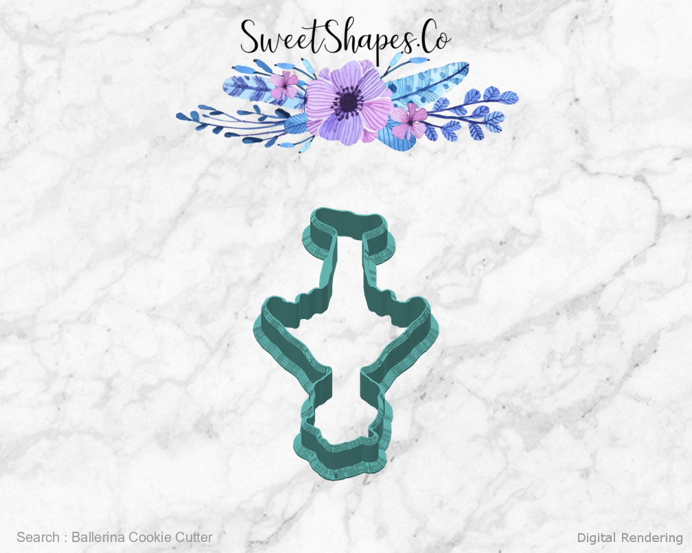 Ballerina Cookie Cutter — back view