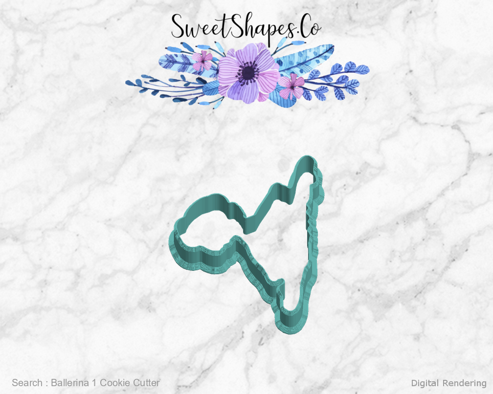 Ballerina 1 Cookie Cutter — left view