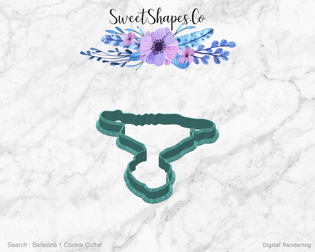 Ballerina 1 Cookie Cutter — back view