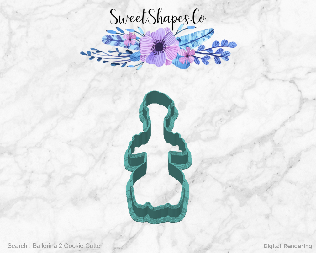 Ballerina 2 Cookie Cutter — back view