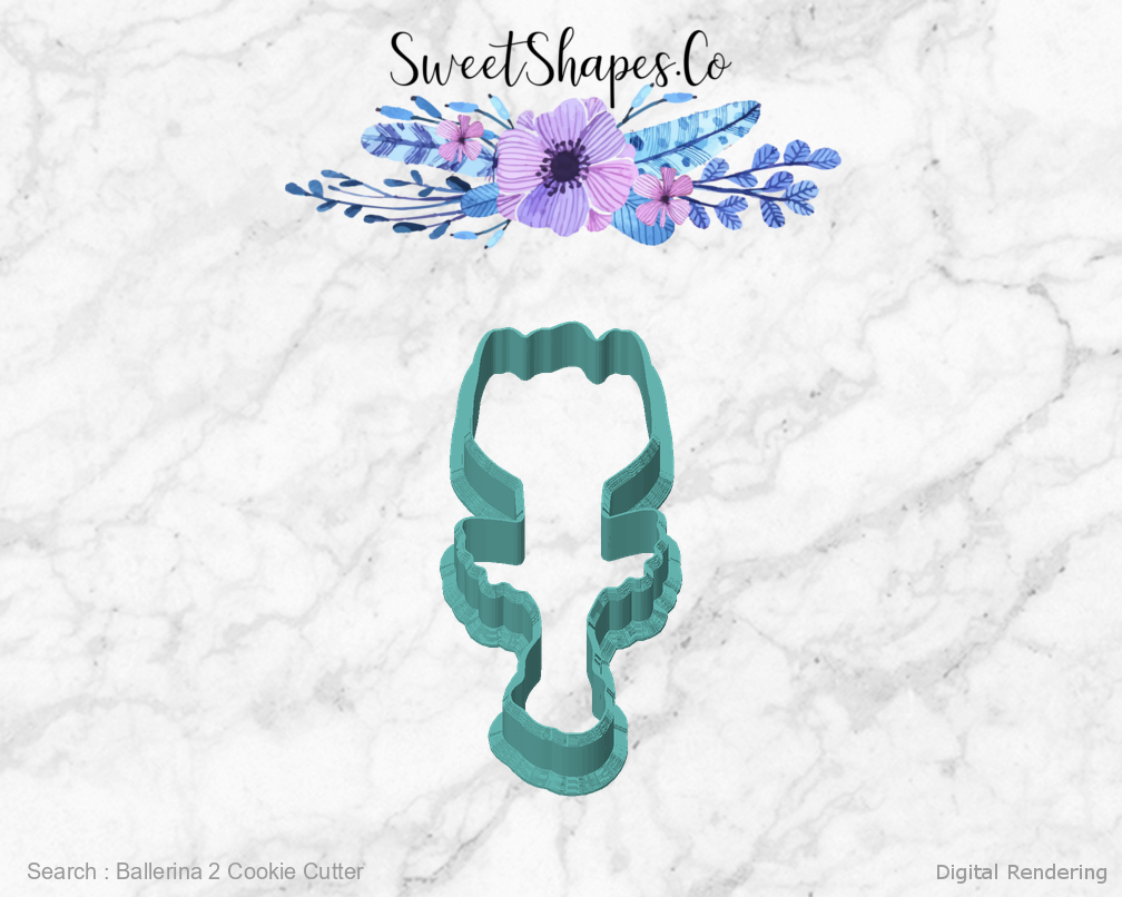 Ballerina 2 Cookie Cutter — front view