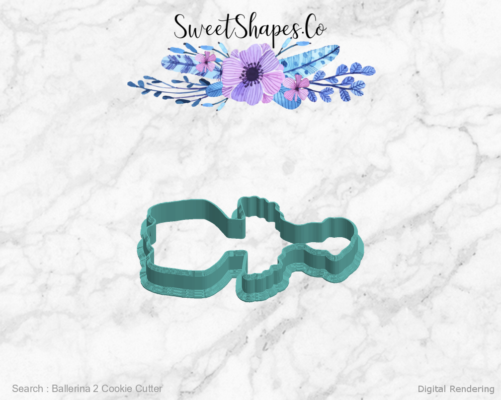 Ballerina 2 Cookie Cutter — left view