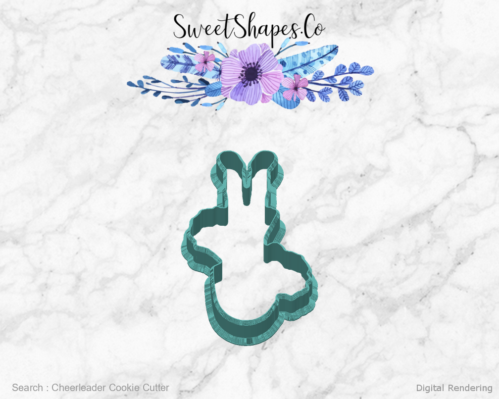 Cheerleader Cookie Cutter — back view
