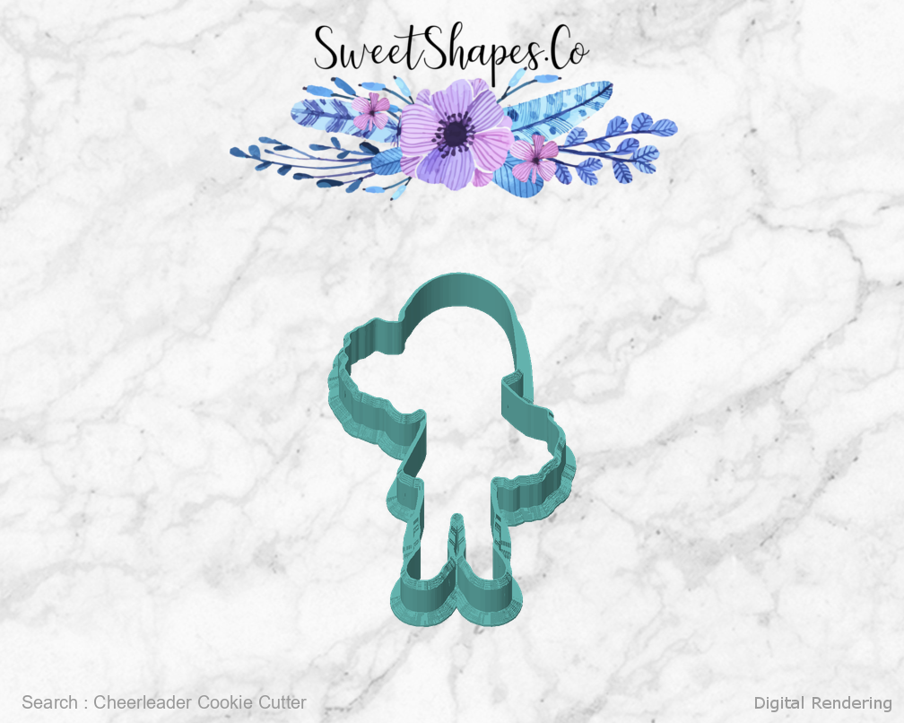 Cheerleader Cookie Cutter — front view