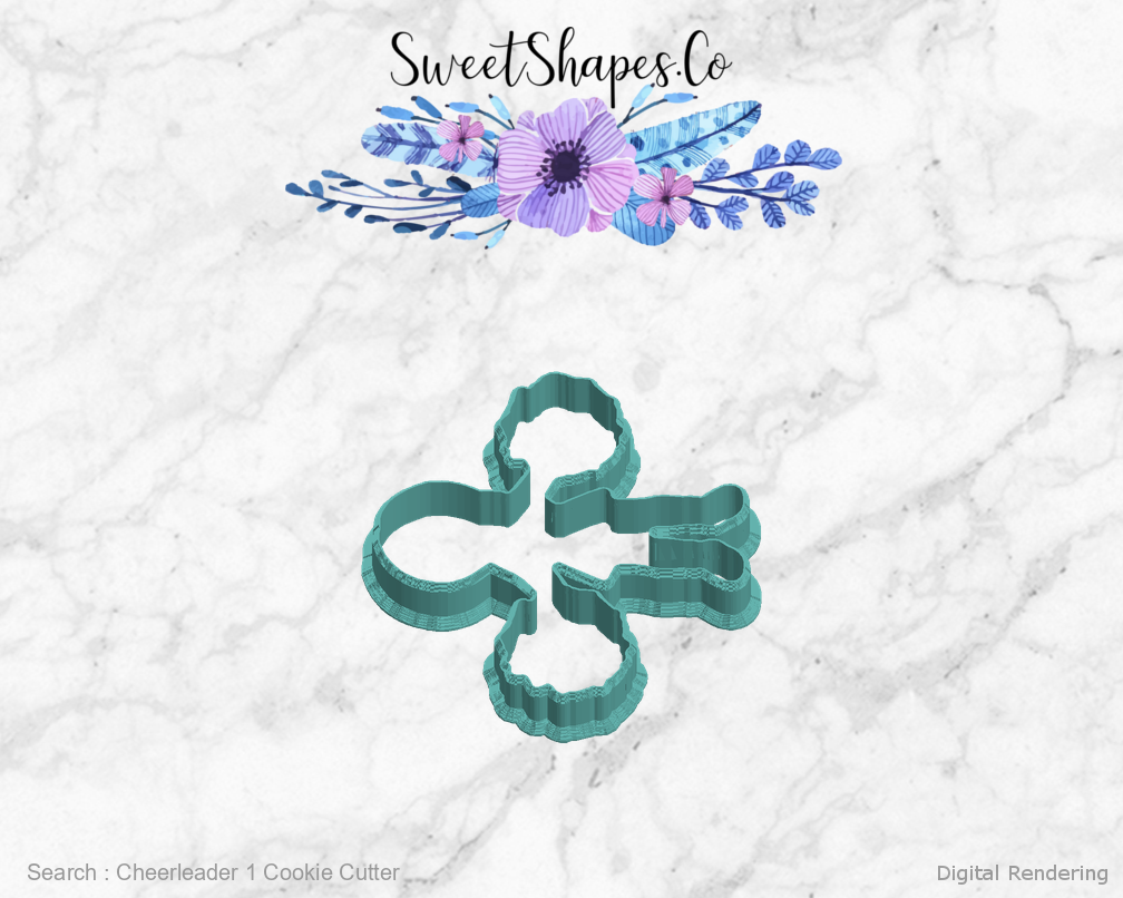 Cheerleader 1 Cookie Cutter — left view