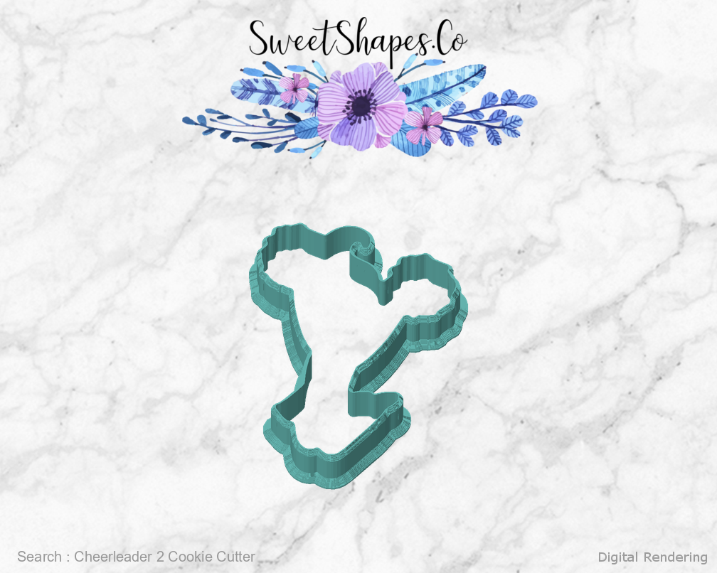 Cheerleader 2 Cookie Cutter — front view