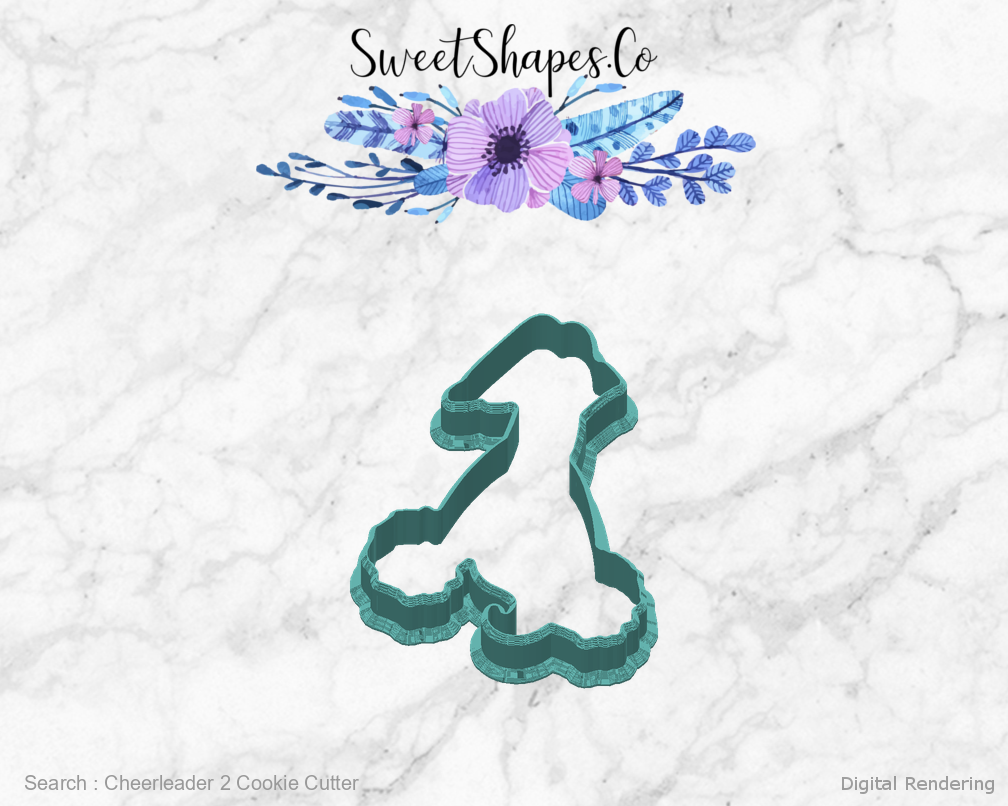 Cheerleader 2 Cookie Cutter — back view