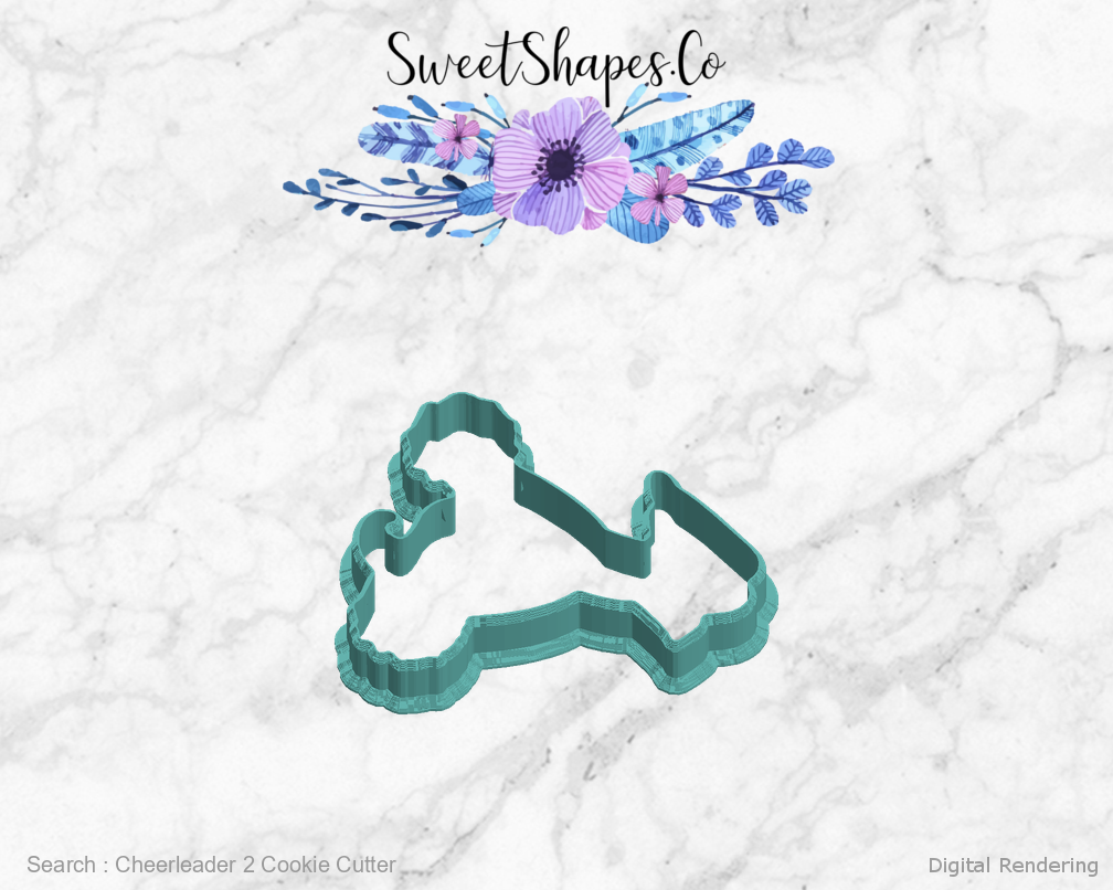 Cheerleader 2 Cookie Cutter — left view