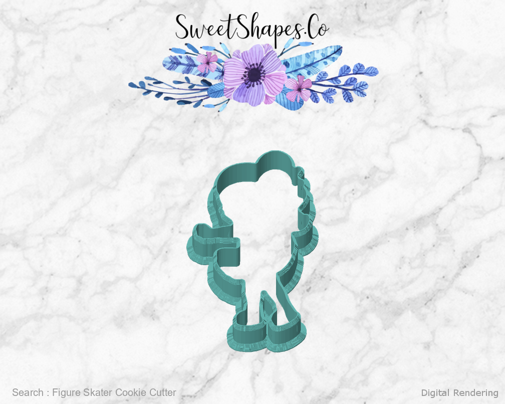 Figure Skater Cookie Cutter — front view