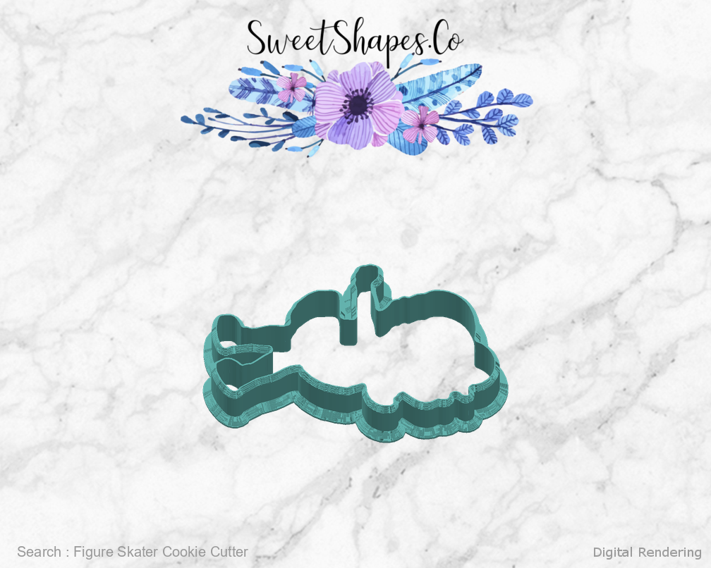 Figure Skater Cookie Cutter — right view