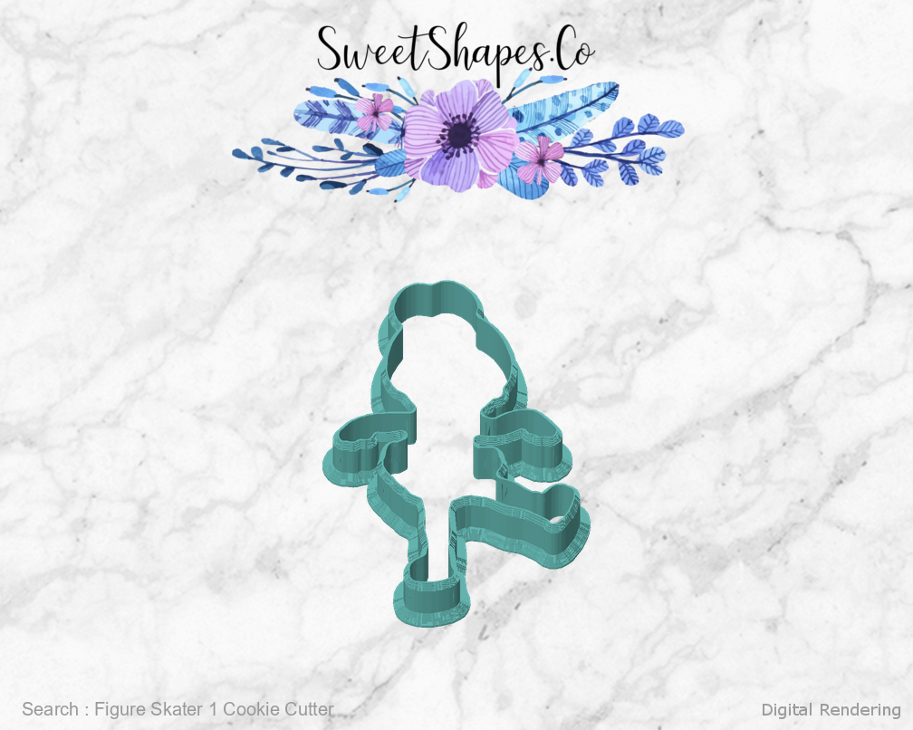 Figure Skater 1 Cookie Cutter — front view