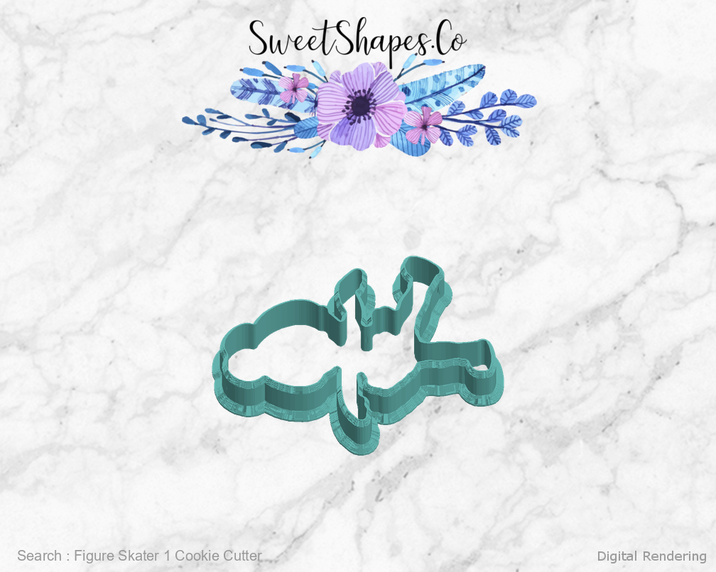Figure Skater 1 Cookie Cutter — left view