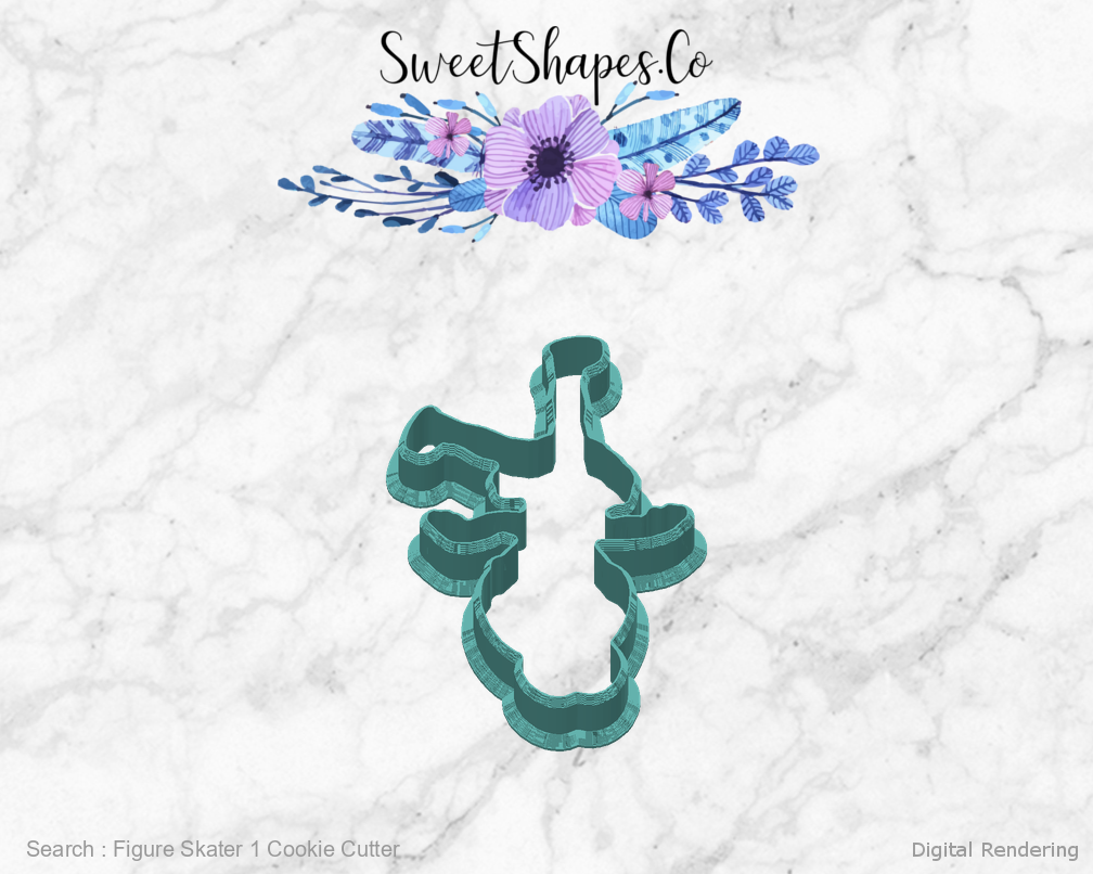 Figure Skater 1 Cookie Cutter — back view