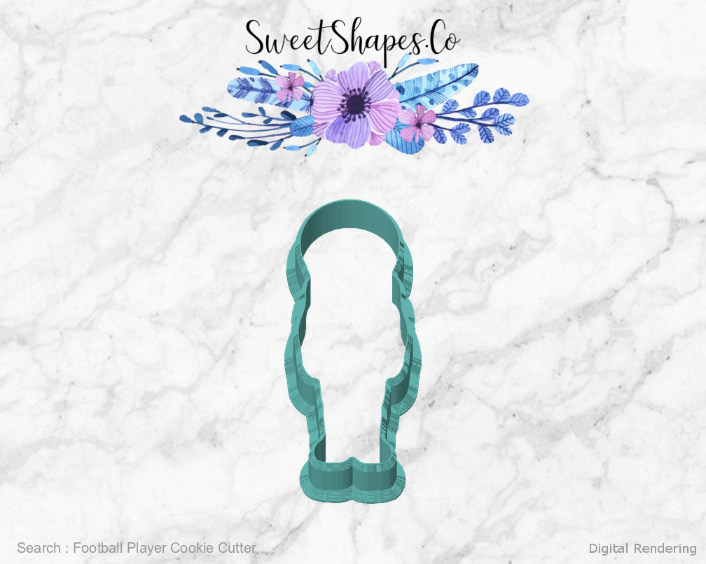 Football Player Cookie Cutter — front view