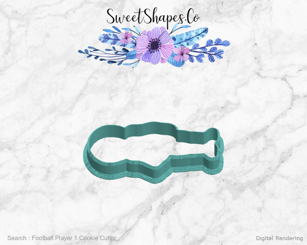 Football Player 1 Cookie Cutter — left view