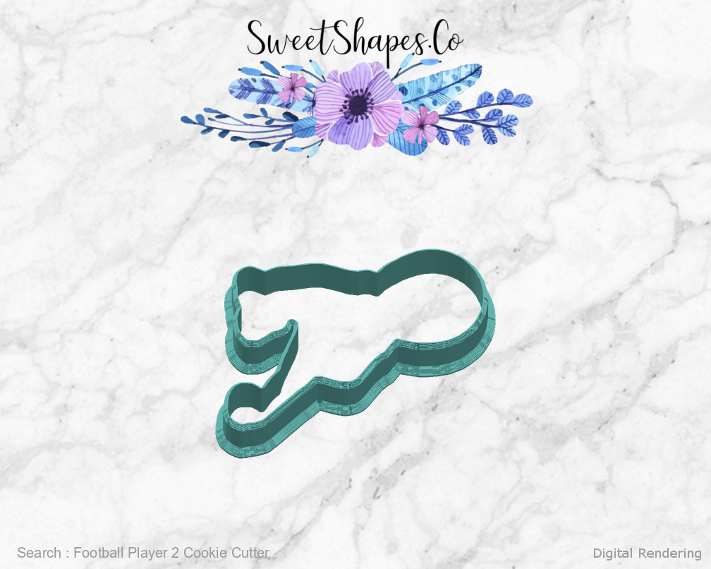 Football Player 2 Cookie Cutter — right view