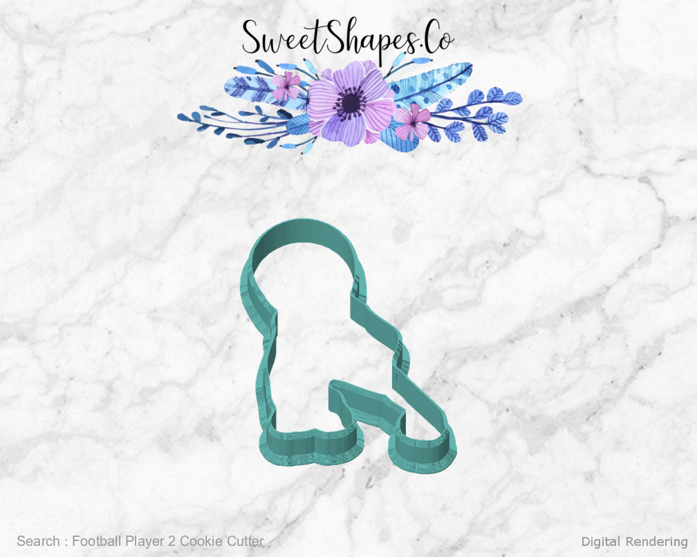 Football Player 2 Cookie Cutter — front view