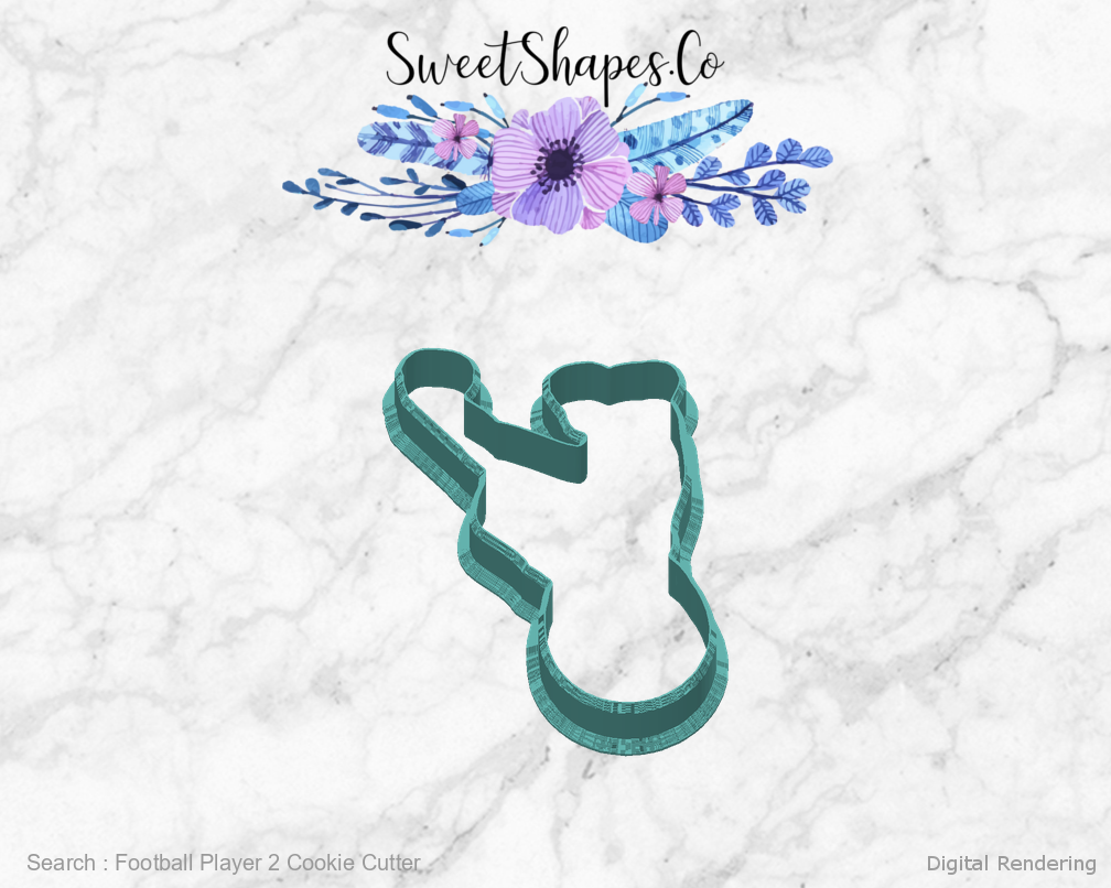 Football Player 2 Cookie Cutter — back view