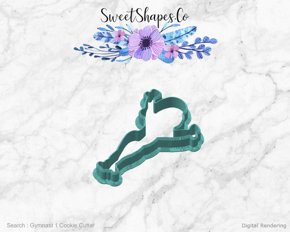 Gymnast 1 Cookie Cutter — angled front view