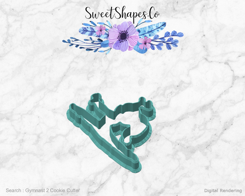 Gymnast 2 Cookie Cutter — angled front view