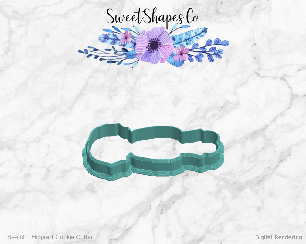 Hippie 1 Cookie Cutter — left view